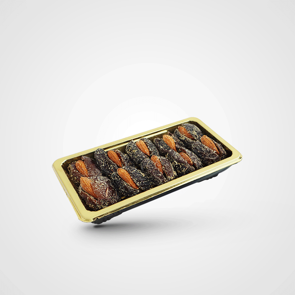 Mini Ajwa dates with almonds and cardamom