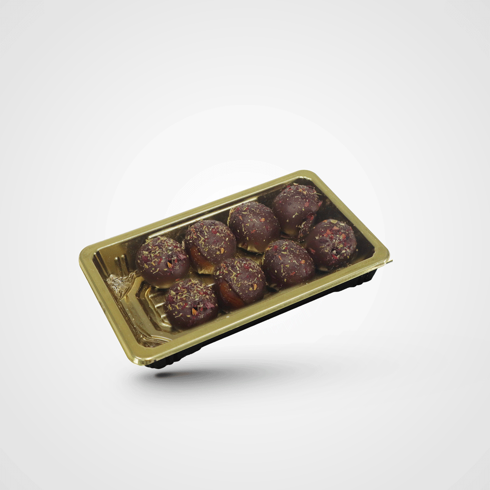 Mini date balls covered with rose