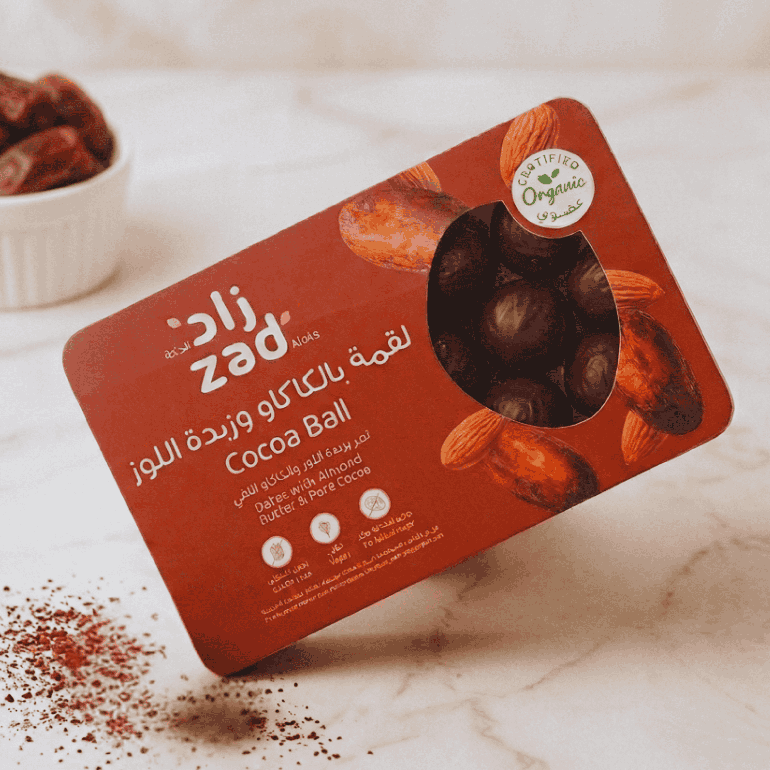 لقمة بالكاكاو وزبدة اللوز