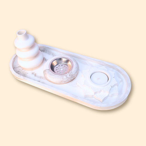 طقم طاولة تأثير لون رخام أسود 1