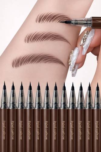 قلم رسم الحواجب بتقنية الشعيرات الدقيقة 4 سنون حواجب 12 قلم 