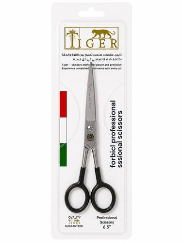 Tiger Laser Professional Stainless Steel Scissors with Black Handle – 6.5 mm.