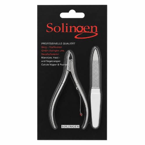 Solingen Professional Stainless Steel Cuticle Scissors with Nail File