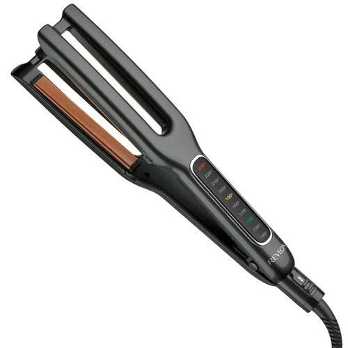 Hair straightener with dual ceramic and copper plates – Black color