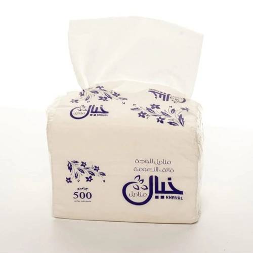 ربطة مناديل خيال جامبو ابيض عدد 10علبه ×500 حبه
