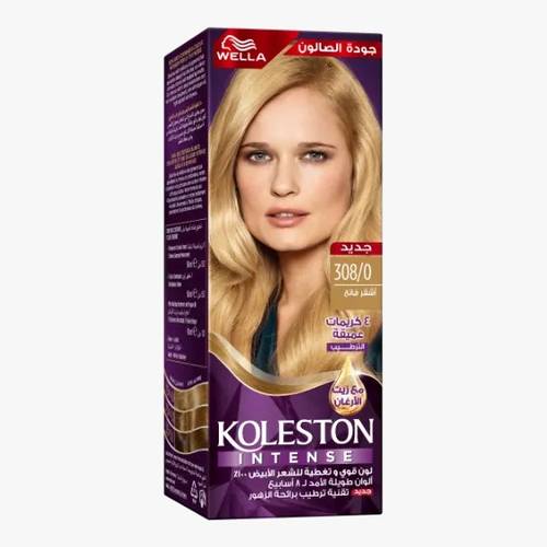 Koleston Hair Dye Intense Light Blonde 308/0 by Wella – 100 ml