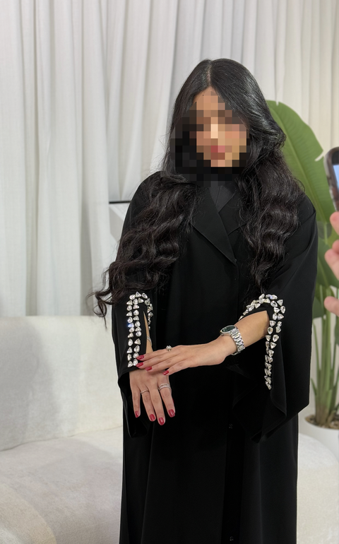 414# عباية كريستال سلفر ناعم