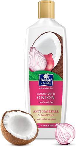 Parachute Advansed Anti-Hair Fall Shampoo with Onion & Coconut Strengthens Hair & Reduces Hair Fall Purifies Scalp 0% Harmful Chemicals 340ml
