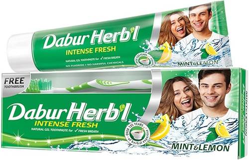 Dabur Herbs Lemon & Mint Toothpaste with Free Brush - 150g