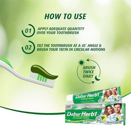 Dabur Herbs Lemon & Mint Toothpaste with Free Brush - 150g