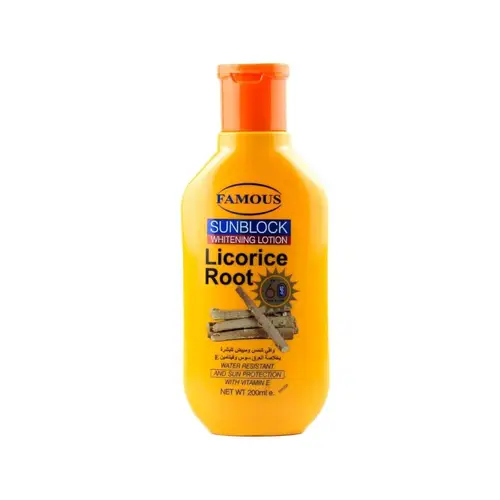 Famous Sunscreen and Skin Whitening Cream with Licorice Extract and Vitamin E - 200 ml