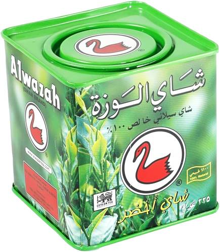 شاي الوزة اخضر علبة معدنية - خشن 225 جرام