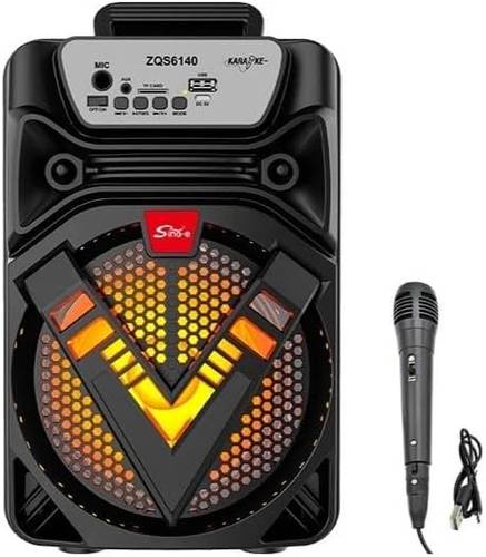 SING-E Portable Wireless Speaker with Handle and High-Power Party Lighting for Indoor or Outdoor Use, Model ZQS6140