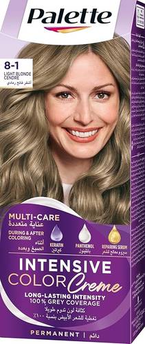 Palette Intensive Cream Hair Color, Light Ash Blonde, No. 1-8