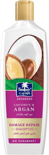 Parachute Advansed Argan & Coconut Damage Repair Shampoo, Dry & Damaged Hair Repair Shampoo, Moisturizing Shampoo, 0% Harmful Chemicals 340ml