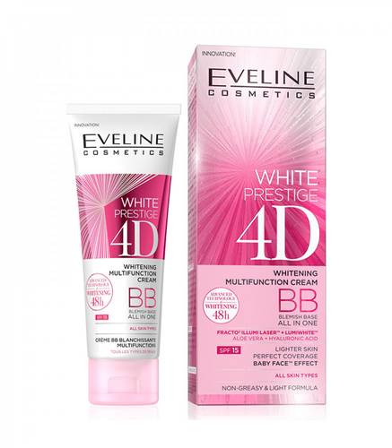 Eveline Cosmetics White Prestige 4D BB Cream Brightening and Treating Blemishes - 50 ml