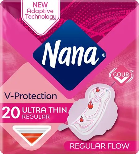 Nana Maxi Sanitary Pads with Wings, Medium Thick - 20 Pads