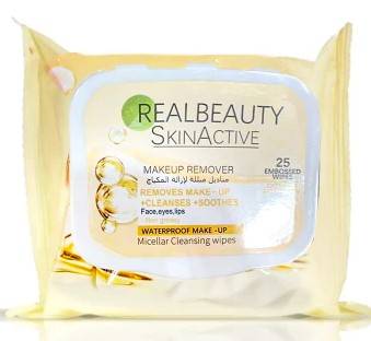 Real Beauty Skin Active Honey Makeup Remover Wipes - 25 Wipes