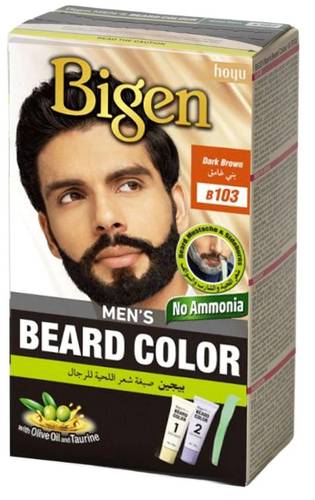 Bigen Ammonia-Free Beard Dye for Men, Dark Brown, No. B103