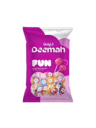 Dima Lollipop Candy Fruit Flavor Bubble Gum Filling 500g