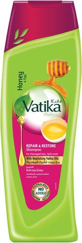 Vatika Shampoo Repairs and Maintains Damaged and Split Hair with Nourishing Vatika Oils, Honey and Eggs 400ml