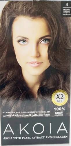 Akoya Collagen Rich Hair Dye Medium Brown No. 4