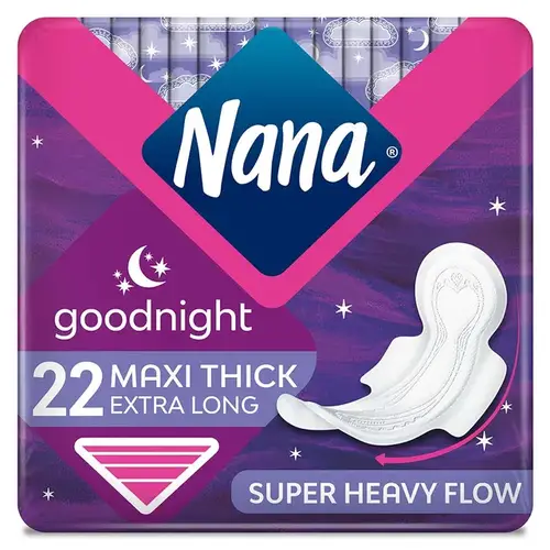 Nana Maxi Sanitary Pads with Wings, Extra Thick and Long - 22 Pads