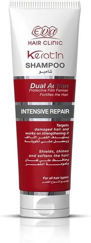 Keratin Shampoo for all hair types targets damaged hair, strengthens it, and maintains its shine and softness. 230 ml