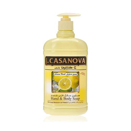 J. Casanova Paris Liquid Hand & Shower Soap with Refreshing Lemon - 500ml