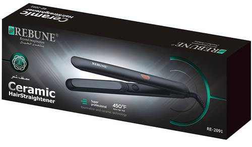 REBUNE Hair Straightener 50W, Four Temperature Settings, Black, Model No. RE-2091