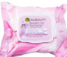 Real Beauty Skin Active Rose Makeup Remover Wipes - 25 Wipes