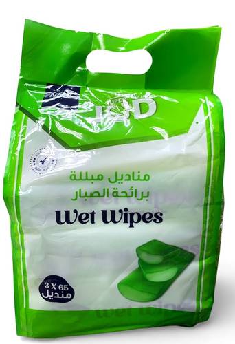 Super JOD Aloe Vera Scented Wet Wipes, 65 wipes x 3 wipes