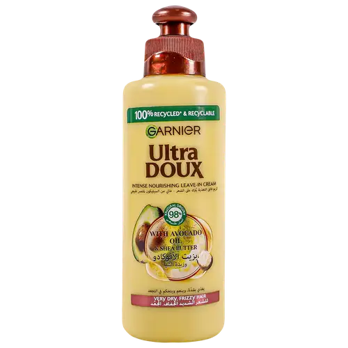 Garnier Ultra Doux Nourishing and Smoothing Hair Cream with Avocado Oil and Shea Butter for Very Dry and Frizzy Hair 200ml
