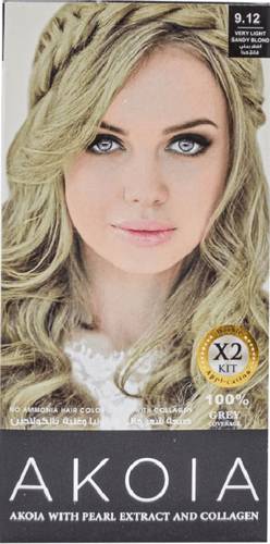 AKOiA  Collagen Rich Hair Color, Very Light Sandy Blonde, No. 9.12