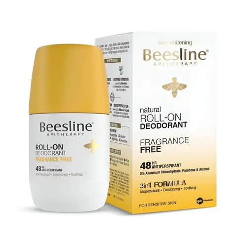 Beesline Roll-On Natural Skin Lightening Deodorant, Fragrance-Free - 50ml