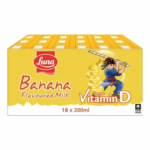 Luna Banana Flavored Milk Carton 18 pieces * 200 ml
