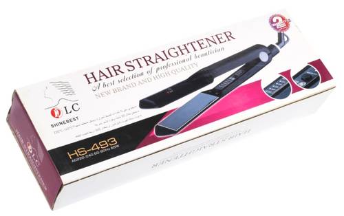 DLC Women's Hair Straightener with Ceramic Coated Plates, Fast Heating, Portable, Black HS-493