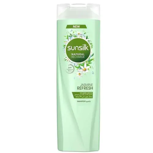 Sunsilk Shampoo for fresh hair with green tea extract and refreshing jasmine and a fragrant scent of 24 hours, 400 ml