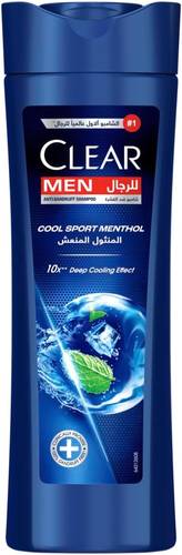Clear Men Anti-Dandruff Shampoo, Maximum Care for Fragrance-Free Hair with Menthol and Cooling Mint Extracts, 350ml