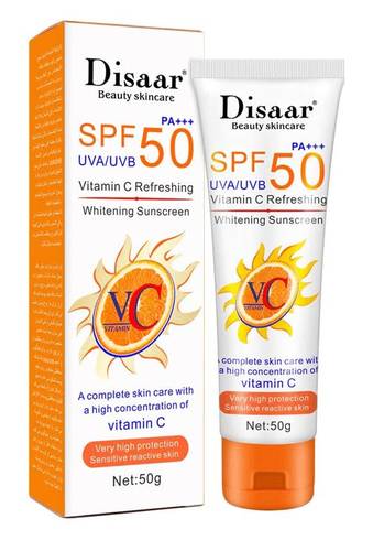 ديسار بيوتي سكين كير واقي شمس بعامل حماية SPF50 مع فيتامين سي - 50 جرام