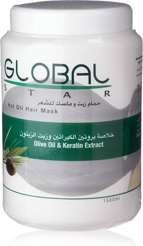 Global Star Hair Oil Bath and Mask with Keratin Protein Extract and Olive Oil 1500ml