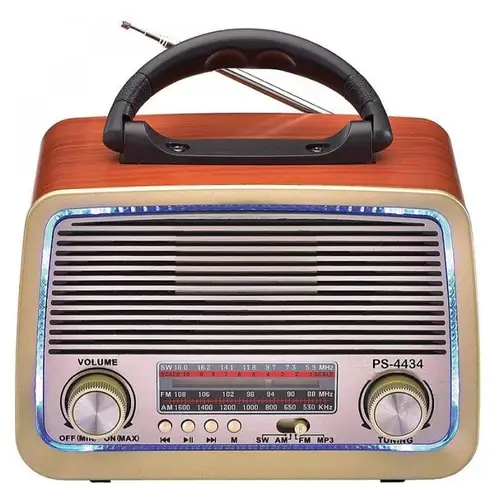 Micro Plus FM and AM Radio with Built-in LED Light, Heritage Style, Model PS-4642