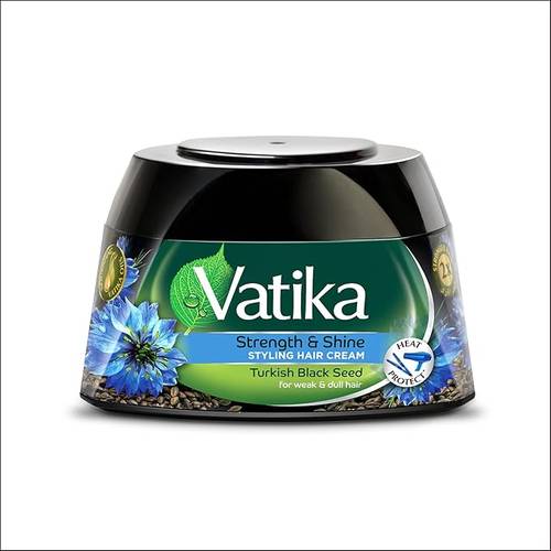 Vatika Hair Styling Cream for Strength and Shine with Turkish Black Seed Extract for Dull and Weak Hair 140 ml