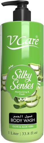 VCare Body Wash with Aloe Vera and Olive Oil Moisturizing and Refreshing Extract - 1 Liter