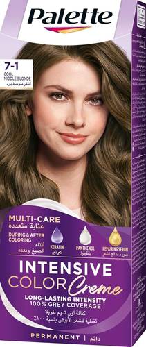 Palette Intensive Cream Hair Color, Medium Cool Blonde, No. 1-7