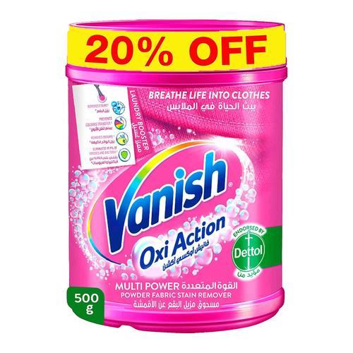 Vanish Oxi Action Stain Remover Powder for Colored and White Laundry, 500g