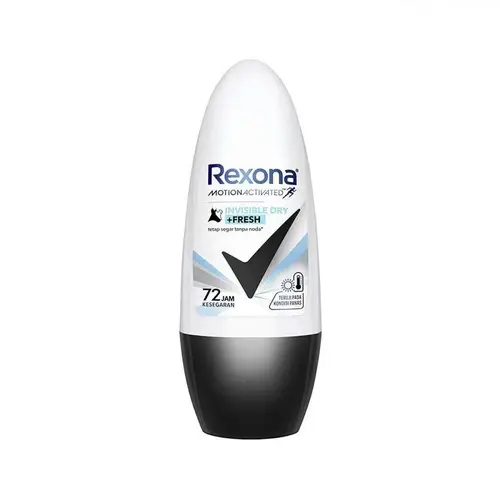 Rexona Invisible Dry + Fresh Roll-On Deodorant for Women, 72-Hour Protection - 45ml