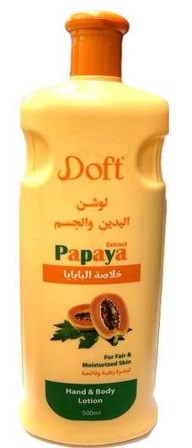 Doft Hand and Body Lotion with Papaya Extract for Moisturized and Light Skin - 500 ml