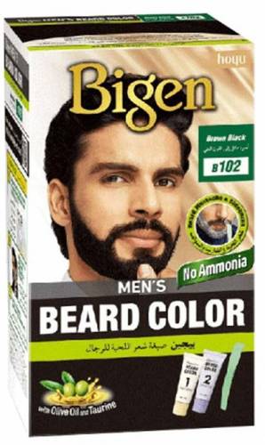 Bigen Ammonia-Free Beard Dye for Men, Black Brown, No. B102