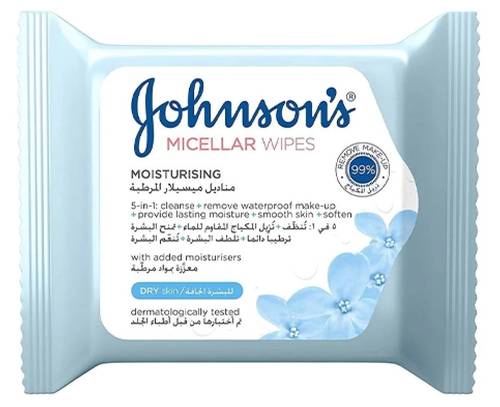 Johnson's Micellar Makeup Remover Wipes 5 in 1 for Dry Skin - 25 Wipes